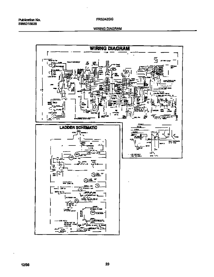 WIRING DIAGRAM Diagram and Parts List for FRS24ZGGD4  Frigidaire Refrigerator