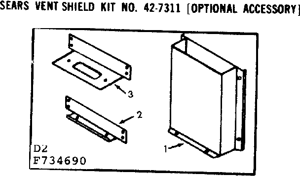 Vent shield kit no. 42-7311 Diagram and Parts List for 867734690  Frigidaire Furnace