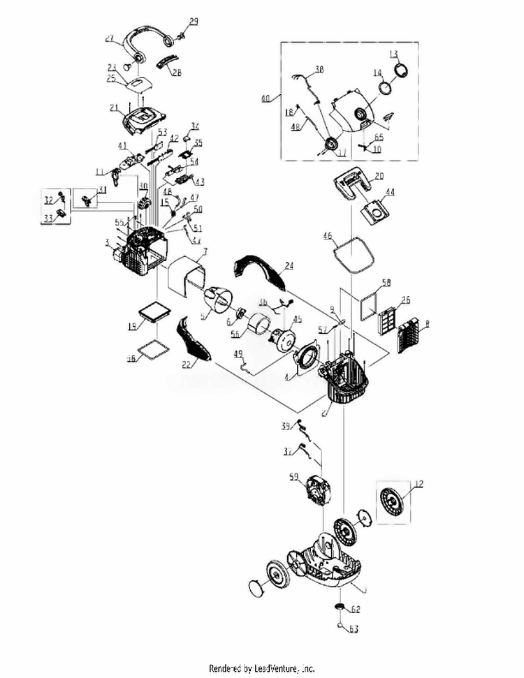 Canister Diagram and Parts List for PE7025A  Electrolux Canister Vacuum
