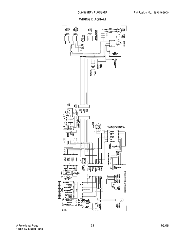 WIRING DIAGRAM Diagram and Parts List for GLHS68EFPW2  Frigidaire Refrigerator
