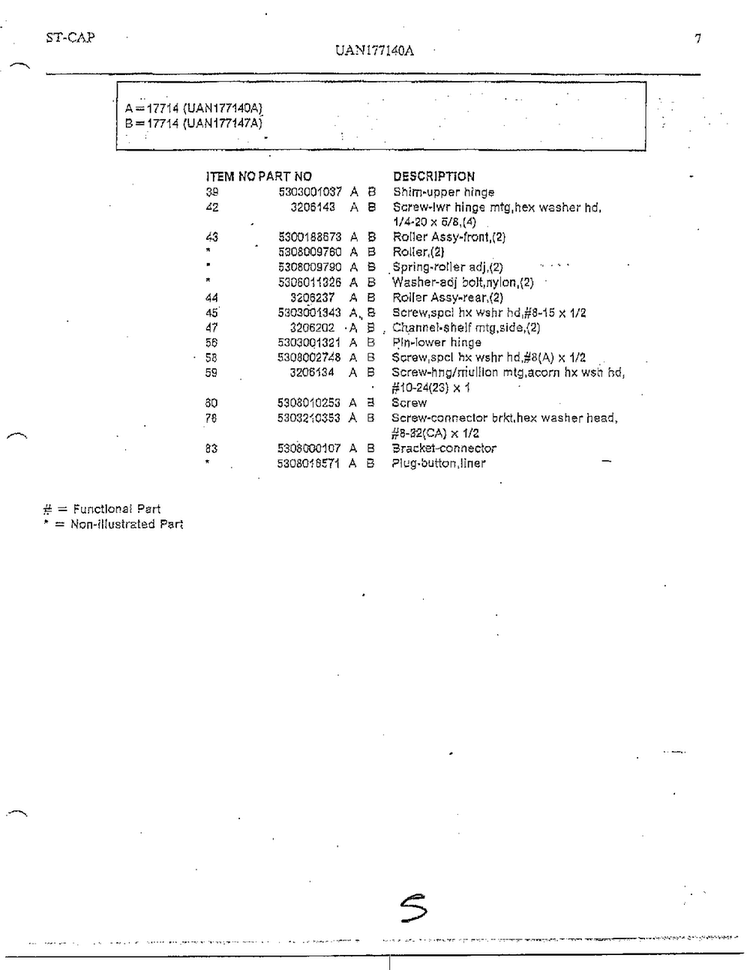 Refrigerator Page 5 Diagram and Parts List for 17714-0A  Frigidaire Refrigerator