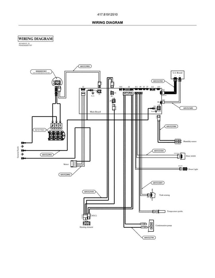 Wiring Diagram Diagram and Parts List for 41781912510  Kenmore Dryer