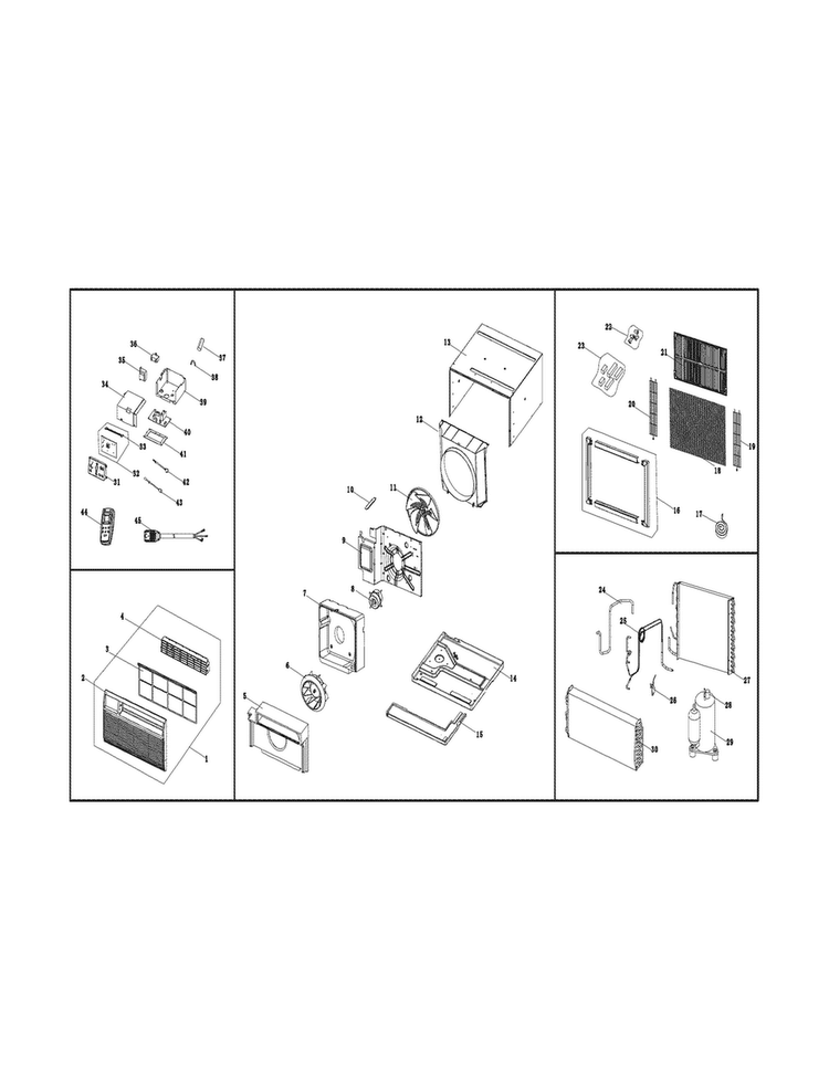 Recommended Spare Parts Diagram and Parts List for 25370085010  Kenmore Air Conditioner