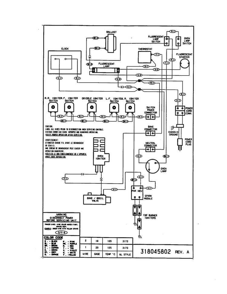 Wiring Diagram Diagram and Parts List for TGF645WFD2  Tappan Range