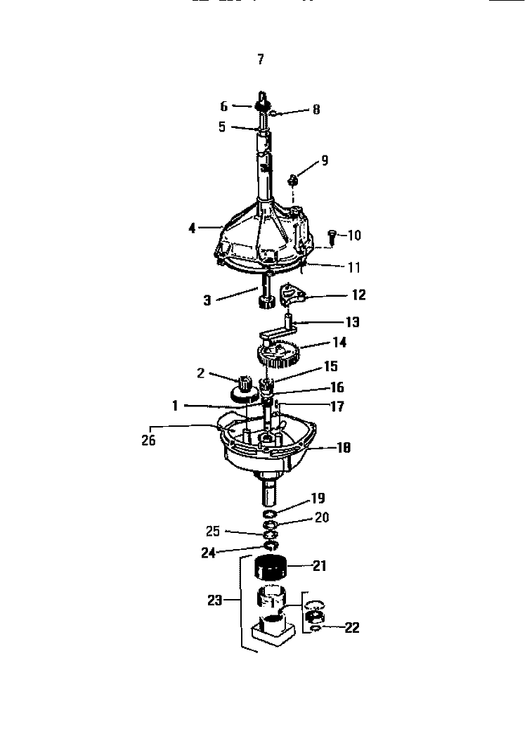 TRANSMISSION Diagram and Parts List for LA560JXD3  Frigidaire Washer