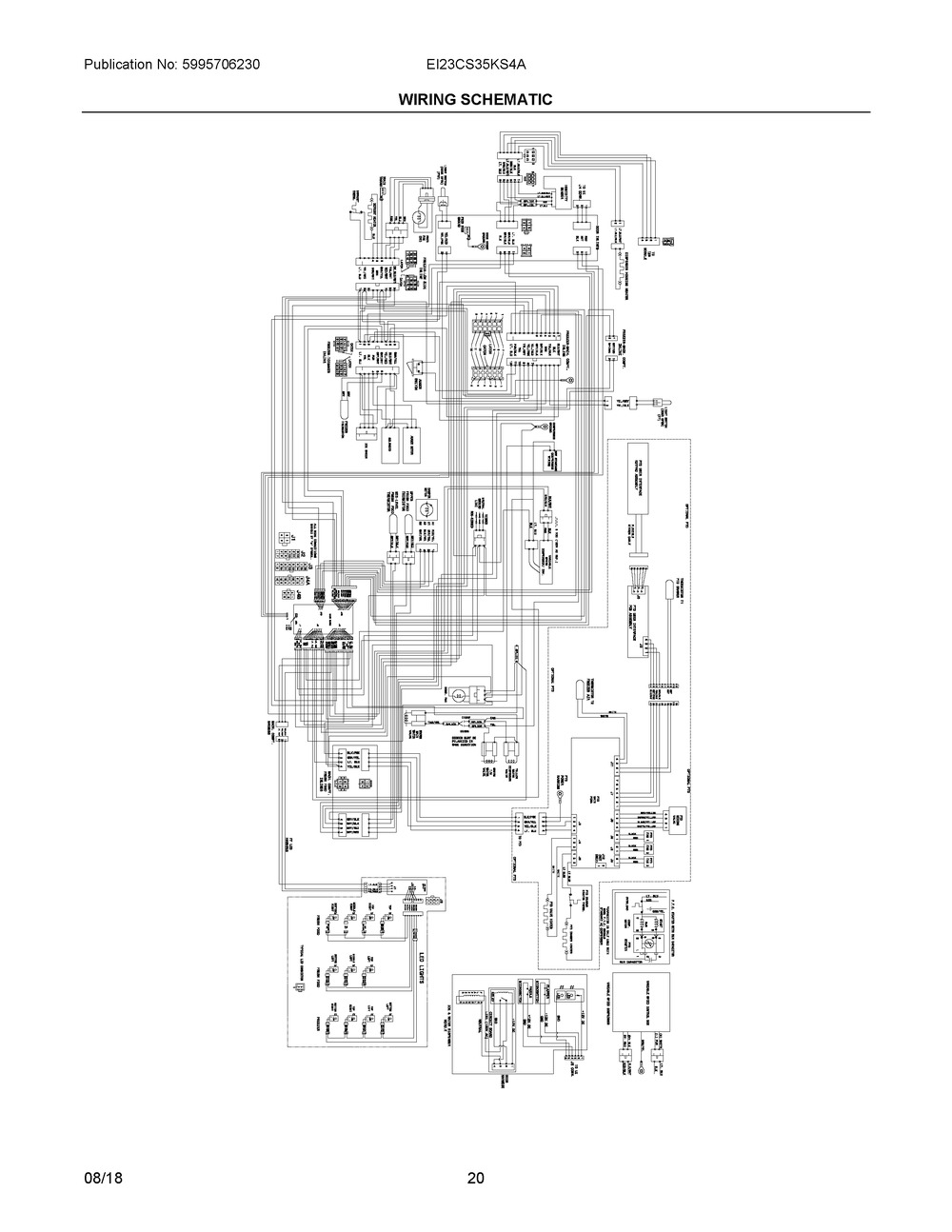 Wiring Schematic Diagram and Parts List for EI23CS35KS4A  Frigidaire Refrigerator