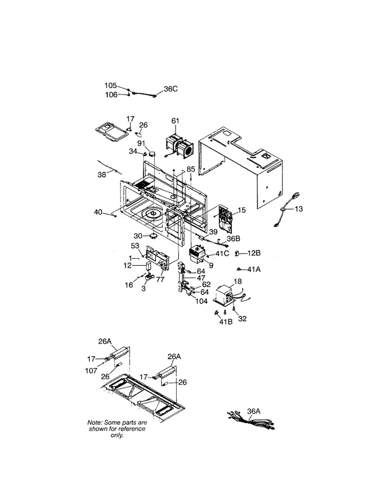 Functional Diagram and Parts List for CFMT144G1W1  Frigidaire Microwave