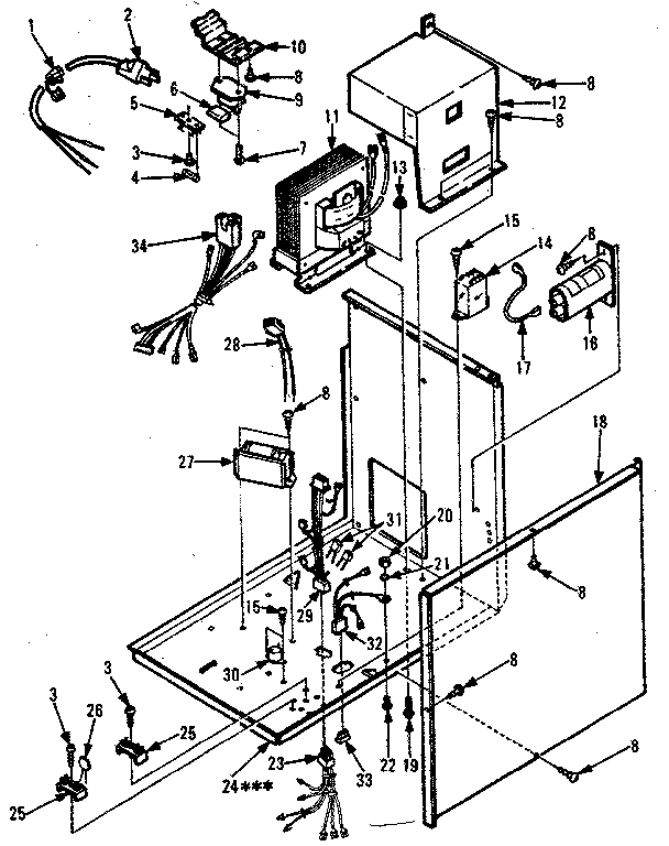Microwave Parts Diagram and Parts List for 5648568511  Kenmore Microwave