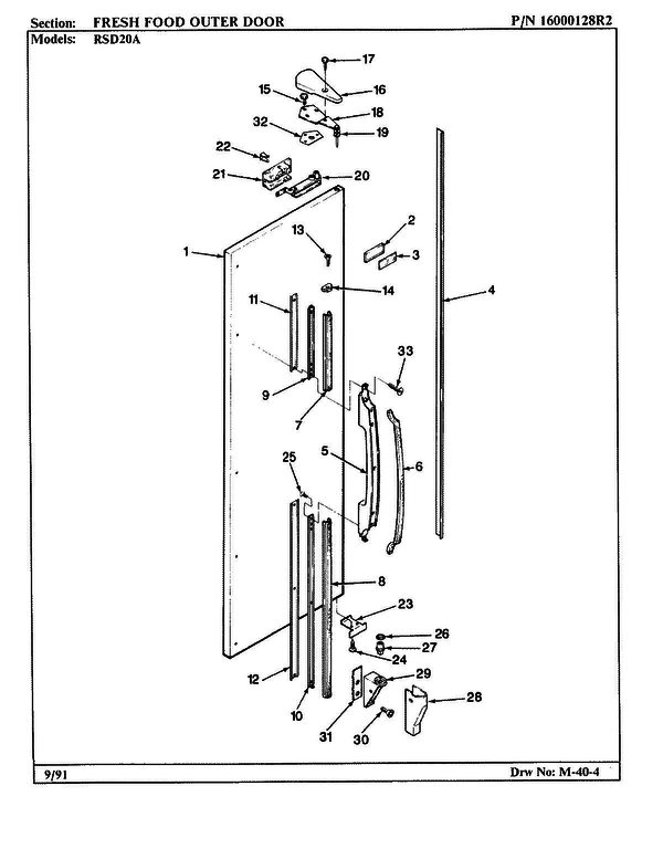 Frigidaire M05b 1 Diagram and Parts List for M05B V2 Frigidaire Freezer