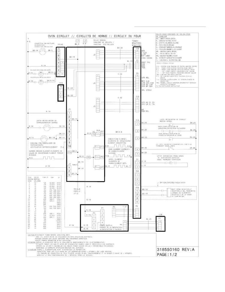 Wiring Diagram Diagram and Parts List for EI30ES55LBA  Electrolux Range