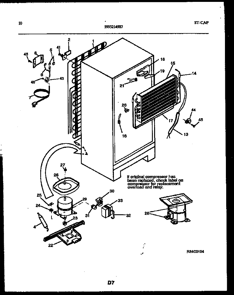 SYSTEM AND AUTOMATIC DEFROST PARTS Diagram and Parts List for ATN130WK2  Frigidaire Refrigerator