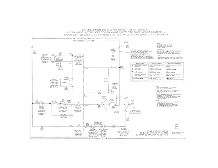 Wiring Diagram Diagram and Parts List for 41788022000  Kenmore Dryer