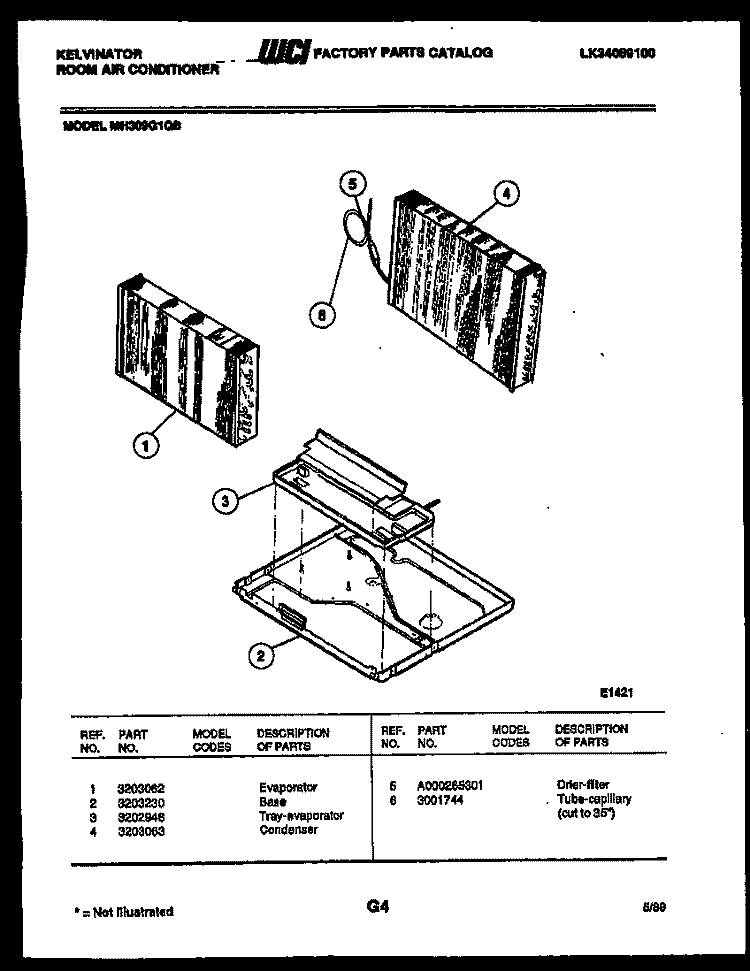 UNIT PARTS Diagram and Parts List for MH309G1QB  Kelvinator Air Conditioner