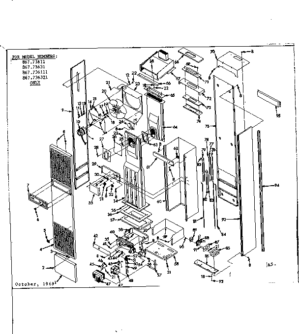 Functional replacement parts Diagram and Parts List for 867736311  Frigidaire Furnace