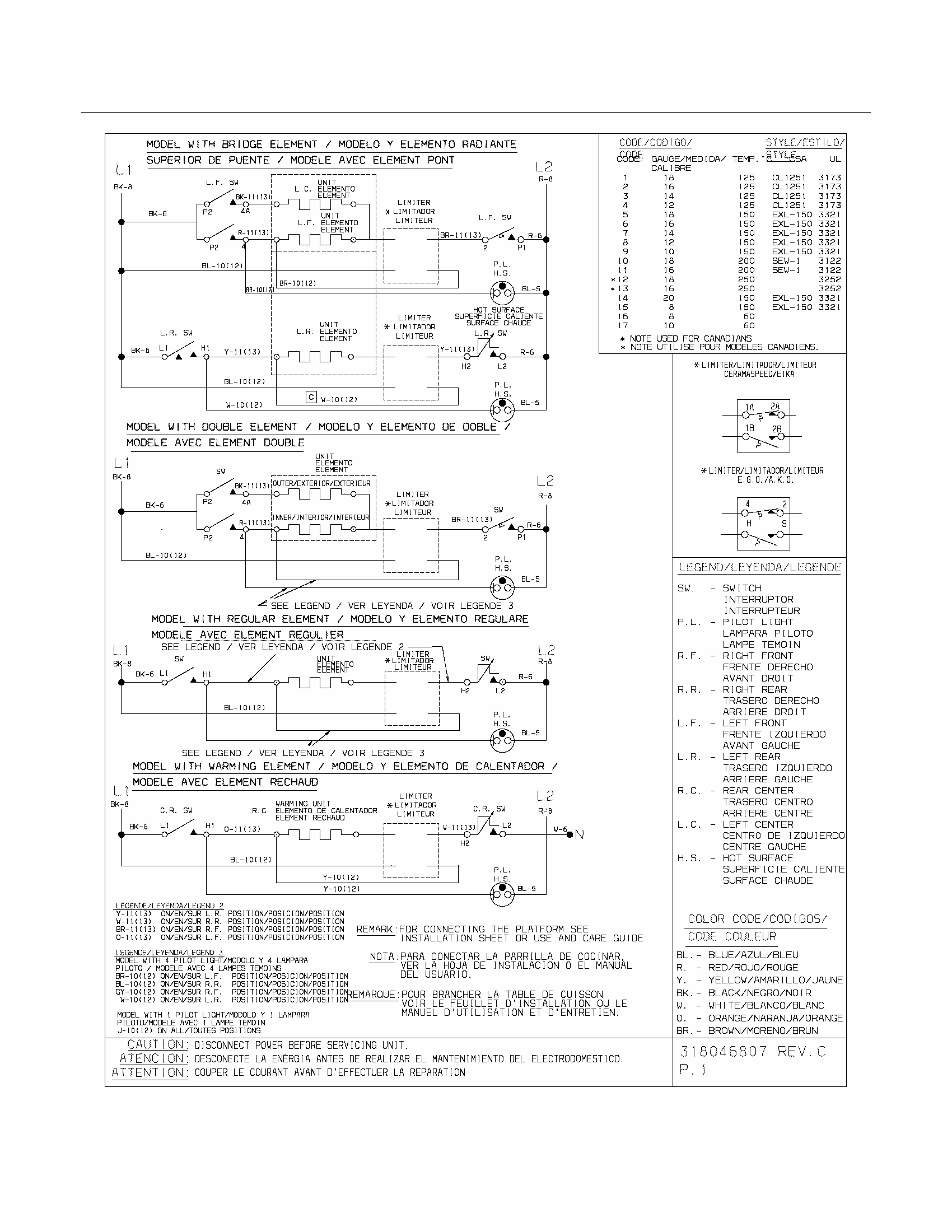 Wiring Diagram Diagram and Parts List for 79042743401  Kenmore Cooktop