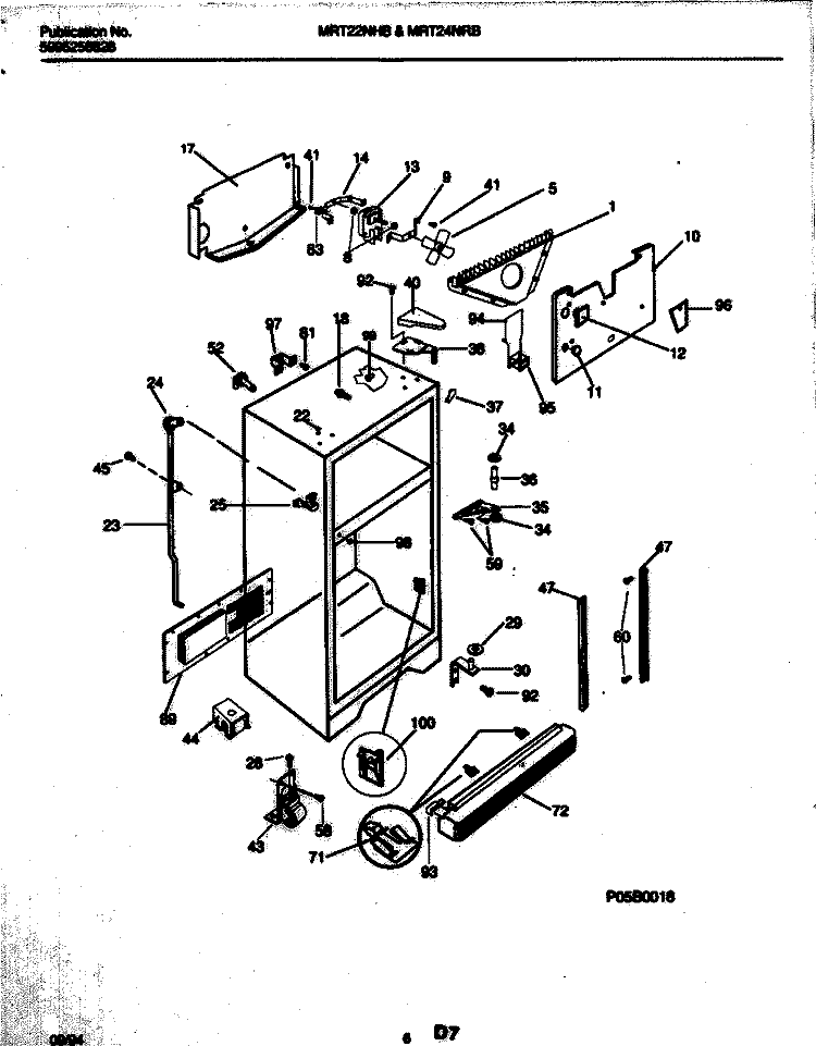 CABINET Diagram and Parts List for MRT24NRBY0  Frigidaire Refrigerator