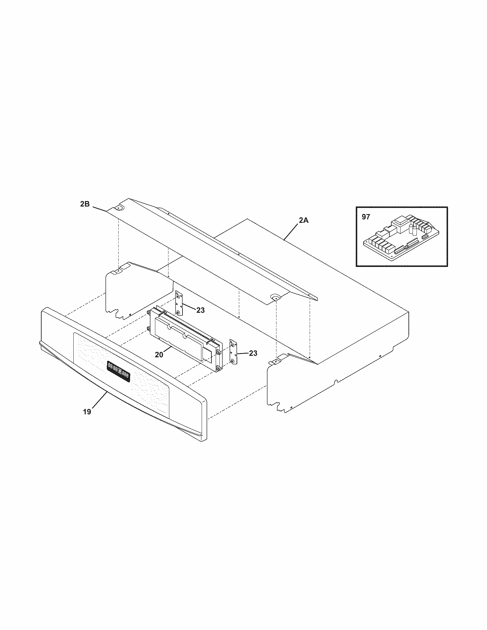 Control Panel Diagram and Parts List for 79047879403  Kenmore Wall Oven