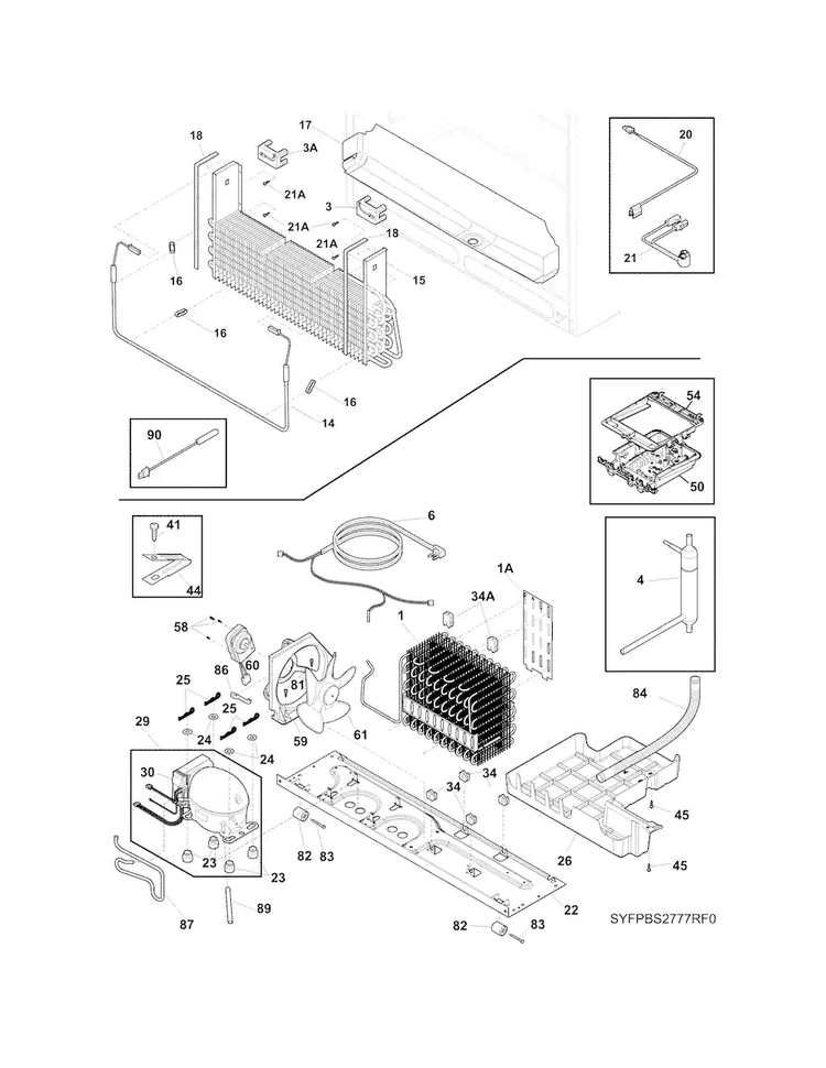 Cooling System Diagram and Parts List for LGHB2867PFGA  Frigidaire Refrigerator