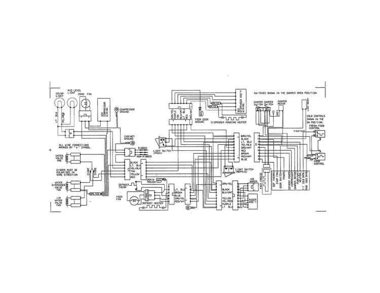 Wiring Diagram Diagram and Parts List for 25354663408  Kenmore Refrigerator