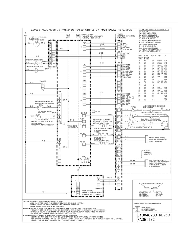 Wiring Diagram Diagram and Parts List for EI27EW45KW1  Electrolux Wall Oven
