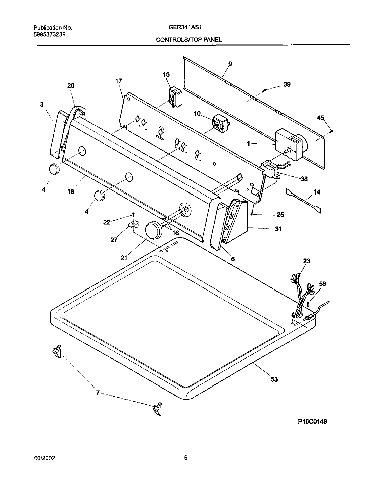 CONTROL PANEL Diagram and Parts List for GER341AS1  Gibson Dryer