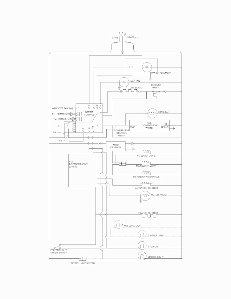 Wiring Schematic Diagram and Parts List for FFHS2322MBHA  Frigidaire Refrigerator