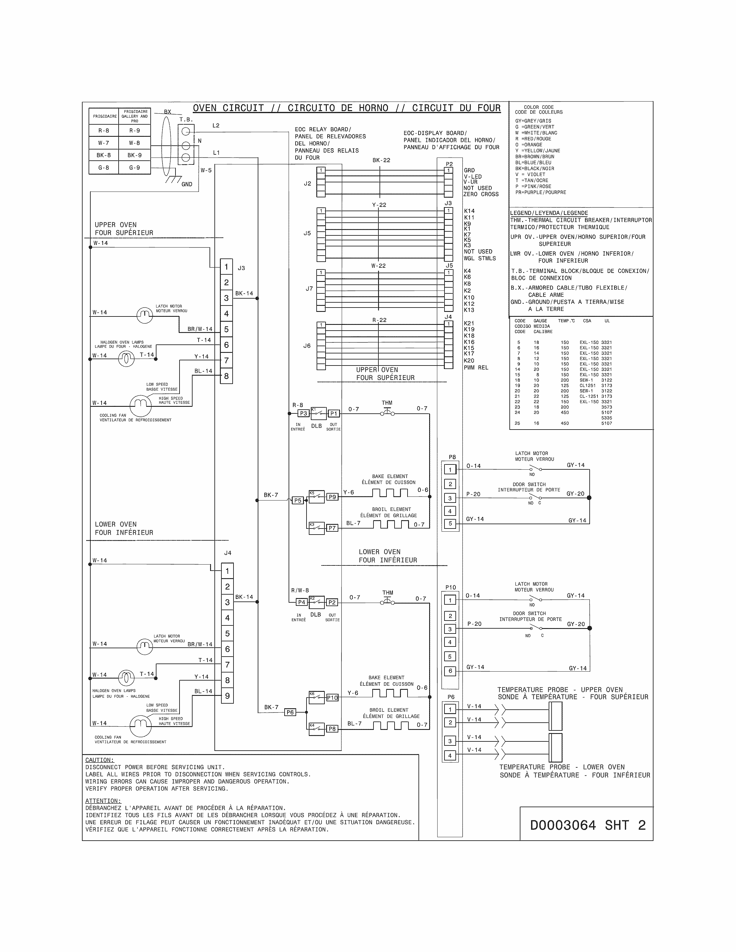 Wiring Diagram Diagram and Parts List for 79040252410  Kenmore Wall Oven