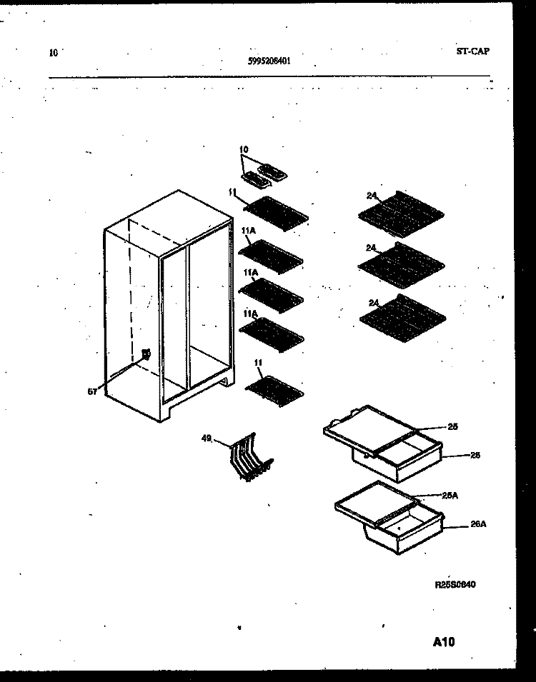 SHELVES AND SUPPORTS Diagram and Parts List for RS192MCW1  Frigidaire Refrigerator