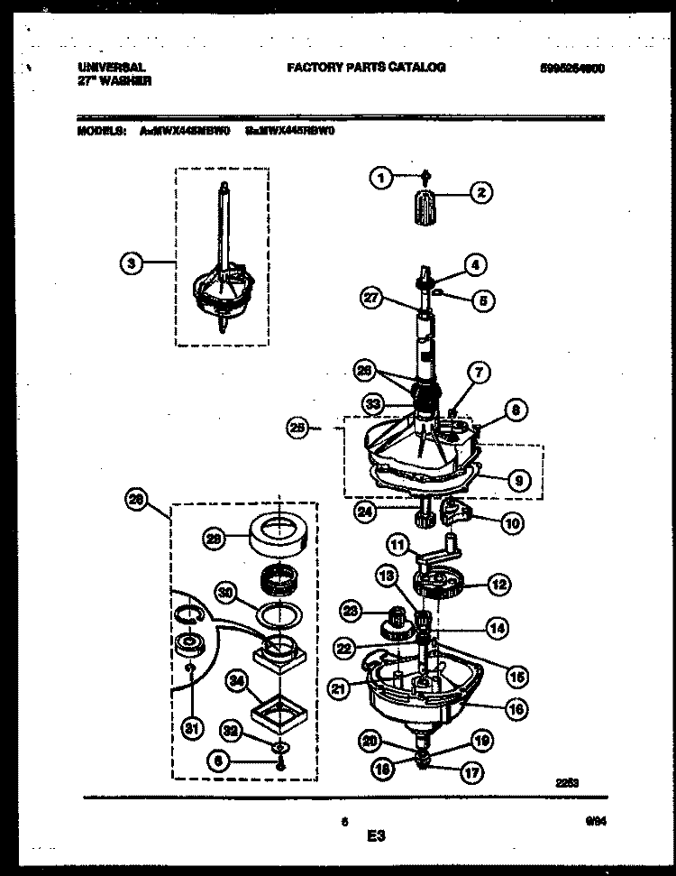 TRANSMISSION PARTS Diagram and Parts List for MWX445MBWD0  Gibson Washer