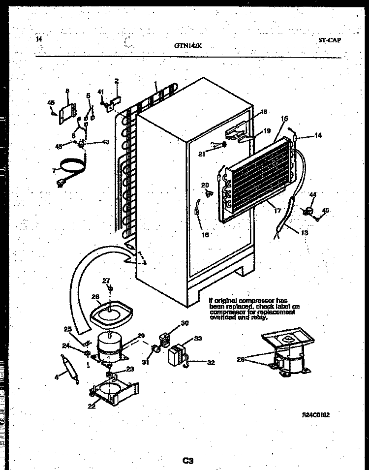 SYSTEM AND AUTOMATIC DEFROST PARTS Diagram and Parts List for GTL142WK2  Frigidaire Refrigerator