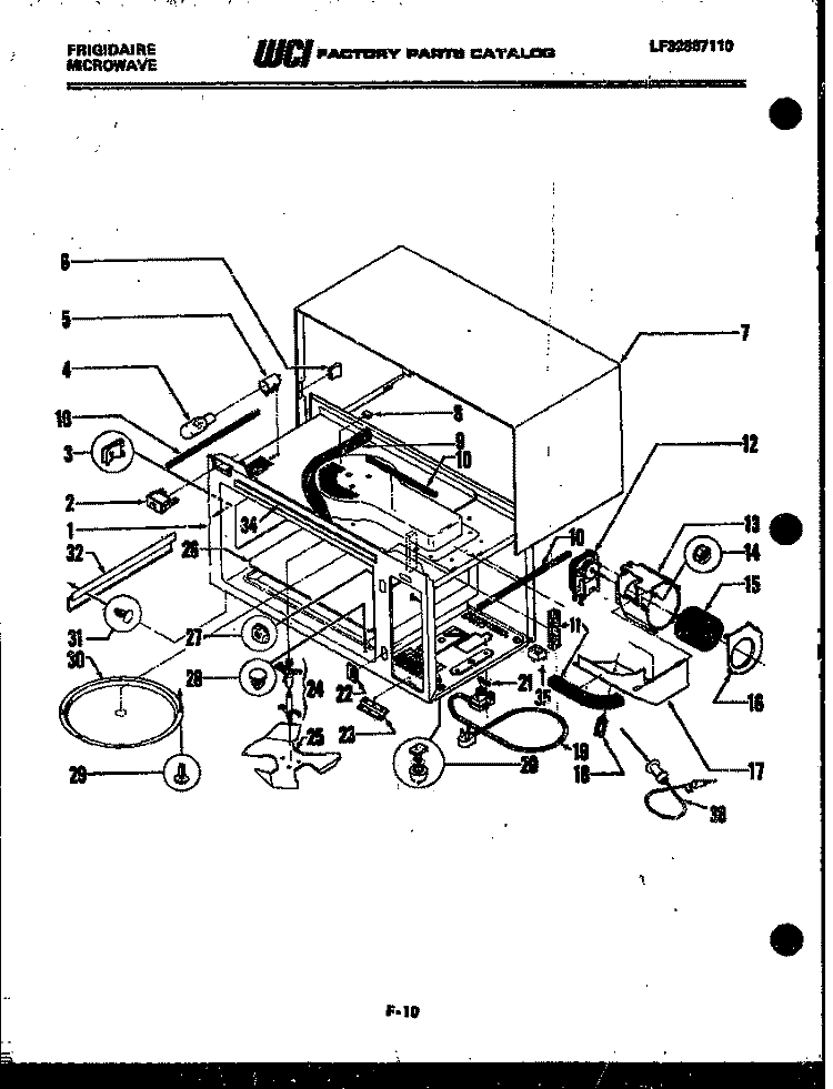 BODY PARTS Diagram and Parts List for MCF899E1  Frigidaire Microwave