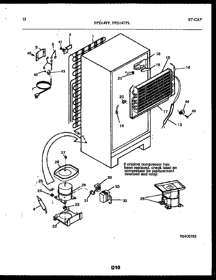 SYSTEM AND AUTOMATIC DEFROST PARTS Diagram and Parts List for FPD14TPLH0  Frigidaire Refrigerator