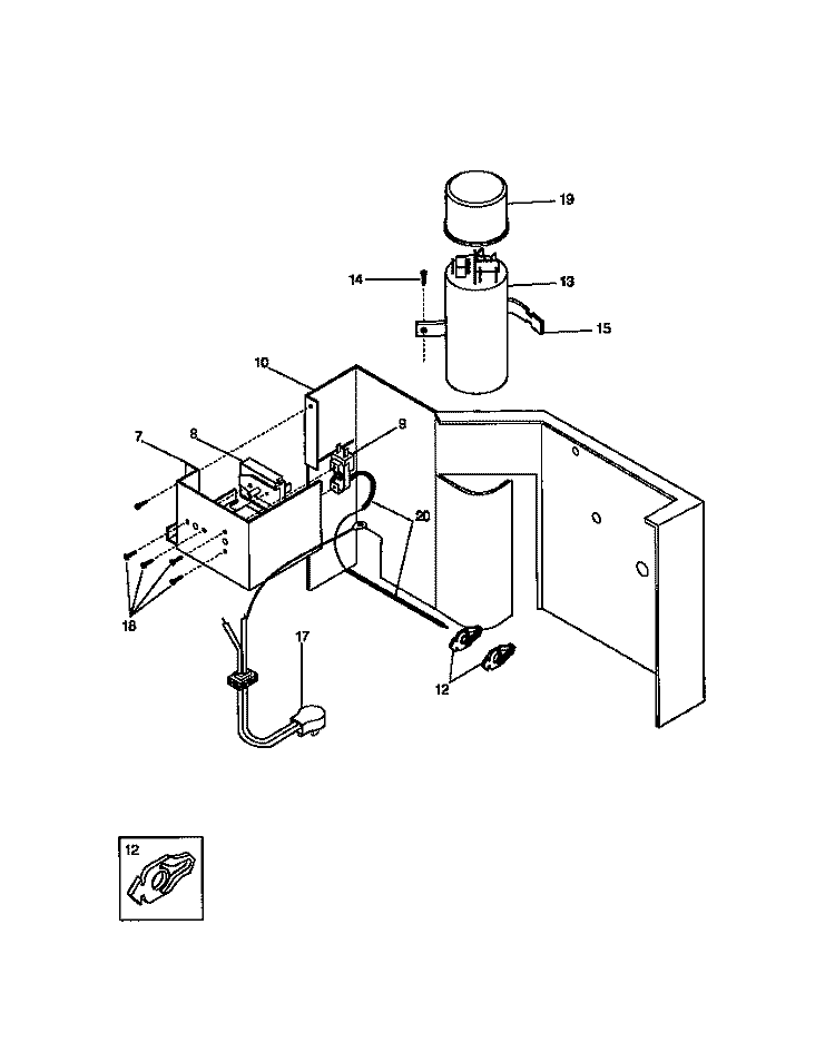 CONTROLS Diagram and Parts List for WAC083W7A3  Frigidaire Air Conditioner