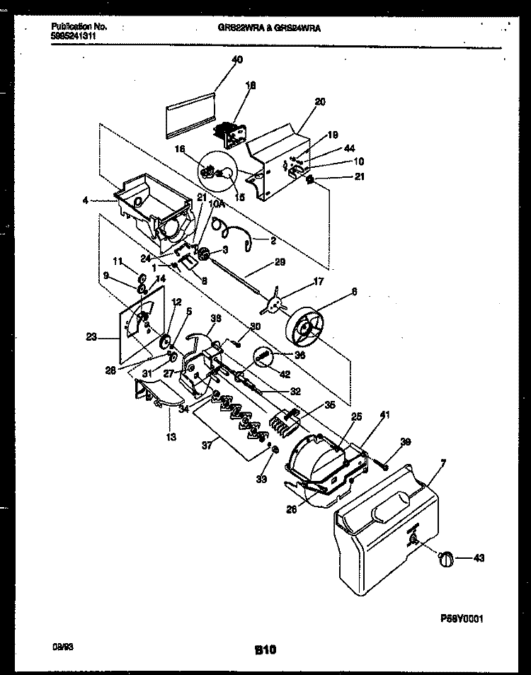 ICE DISPENSER Diagram and Parts List for GRS24WRAD0  Gibson Refrigerator