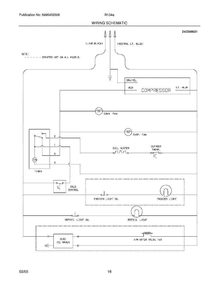 WIRING SCHEMATIC Diagram and Parts List for FRT18FR7EQ0  Frigidaire Refrigerator