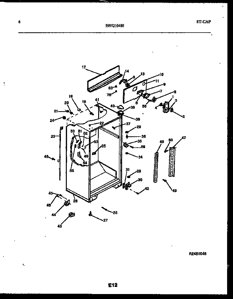 CABINET PARTS Diagram and Parts List for FPCEW21TIRW1  Frigidaire Refrigerator