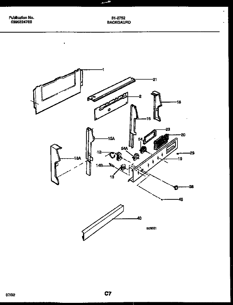 DOOR PARTS Diagram and Parts List for 31-2852-00-01  Tappan Range
