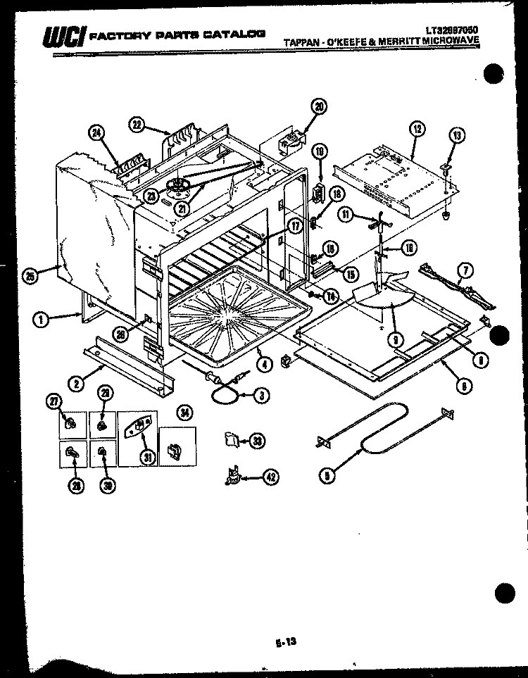 BODY PARTS Diagram and Parts List for 56-4277-10-01  Tappan Microwave
