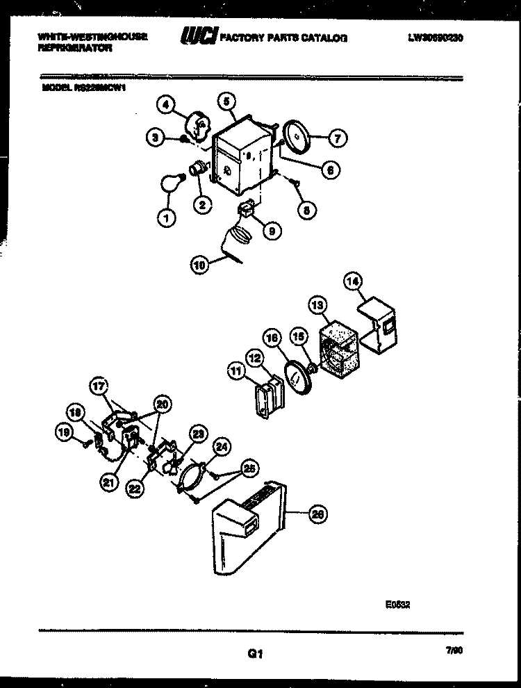 REFRIGERATOR CONTROL ASSEMBLY, DAMP Diagram and Parts List for RS220MCW1  Frigidaire Refrigerator