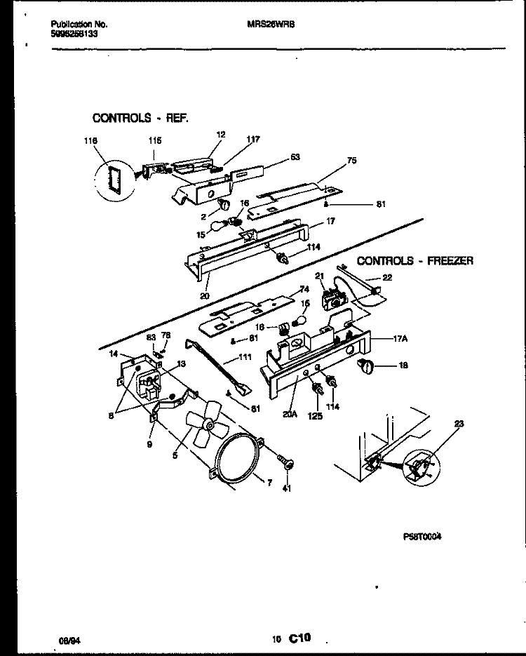 REFRIGERATOR CONTROL ASSEMBLY, DAMP Diagram and Parts List for MRS26WRBD0  Frigidaire Refrigerator