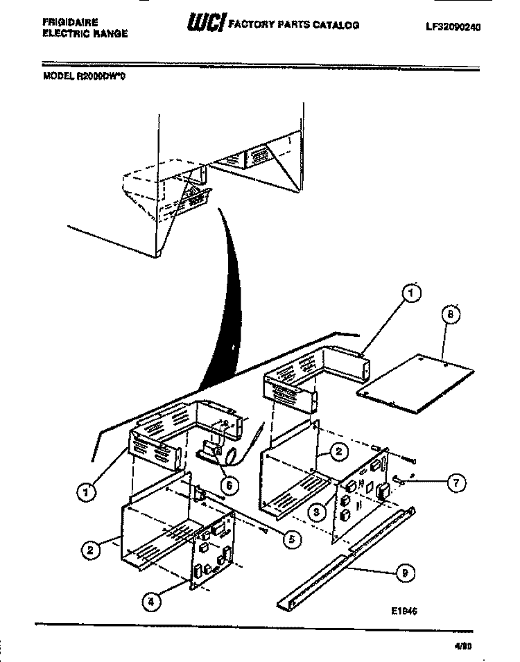 RELAY, PC BOARDS Diagram and Parts List for R2000DL0  Frigidaire Wall Oven