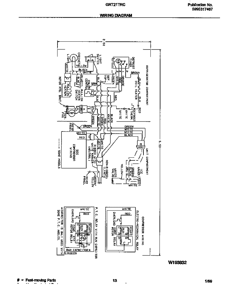WIRING DIAGRAM Diagram and Parts List for GRT21TRCW2  Gibson Refrigerator