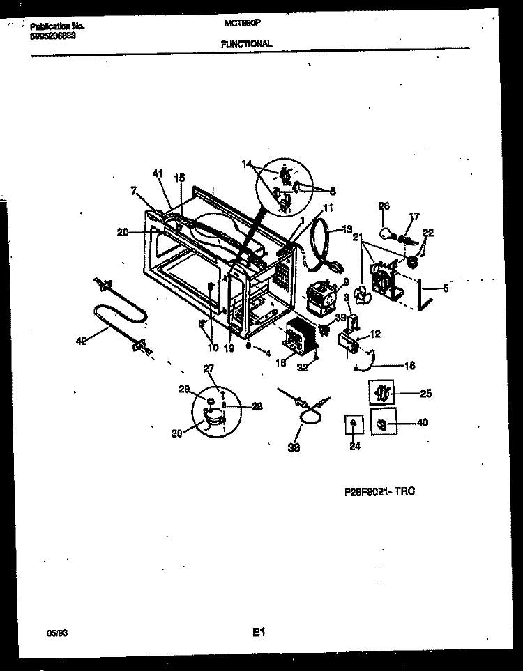 FUNCTIONAL PARTS Diagram and Parts List for MCT890P3  Frigidaire Microwave