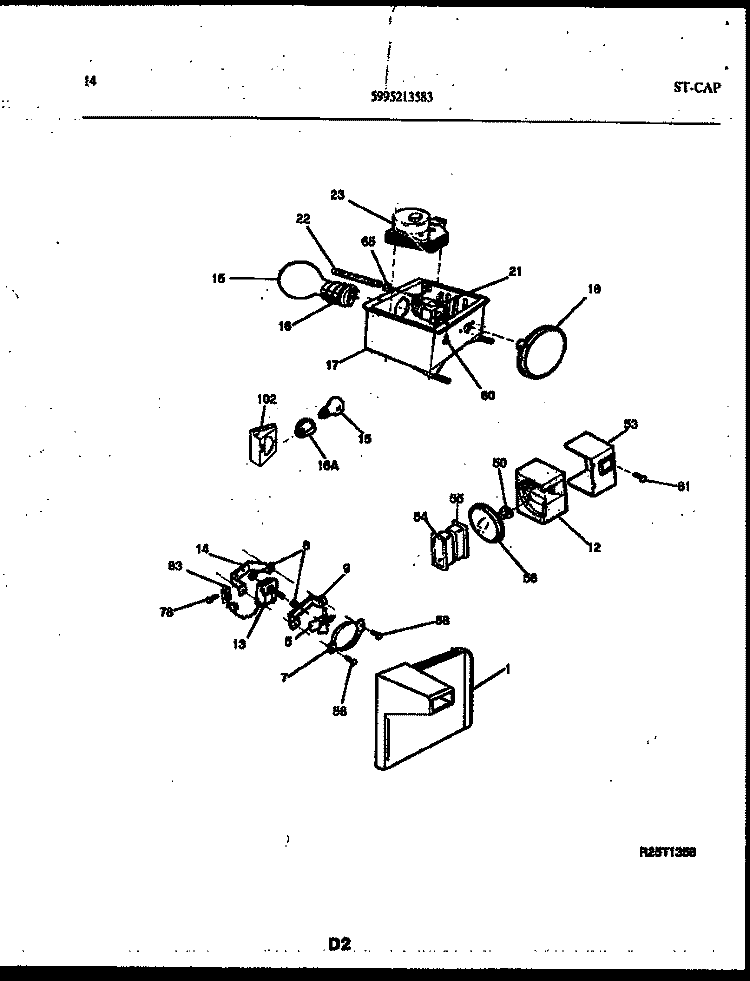 REFRIGERATOR CONTROL ASSEMBLY, DAMP Diagram and Parts List for RS229MCD3  Frigidaire Refrigerator