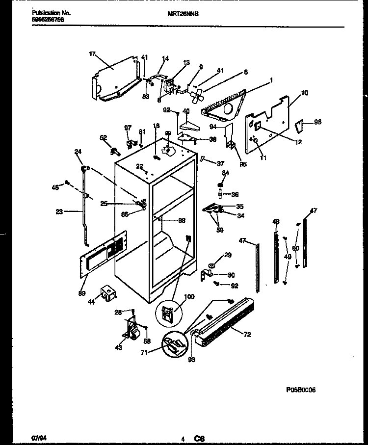 CABINET PARTS Diagram and Parts List for MRT26NNBY0  Uni Refrigerator