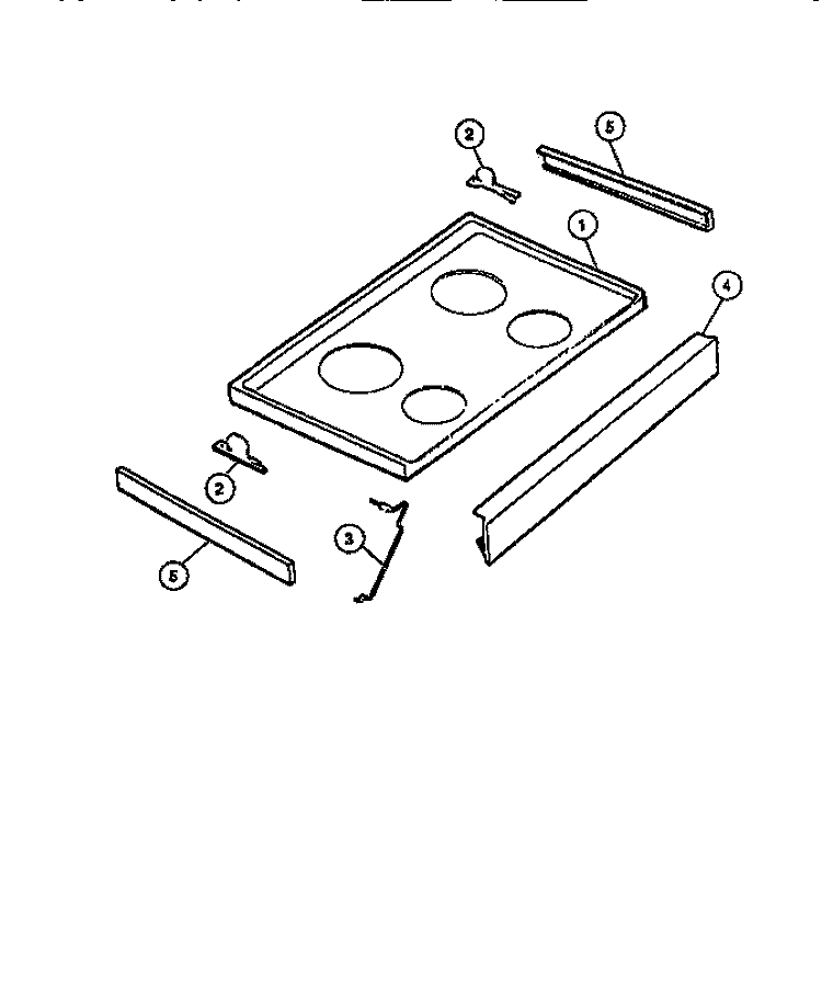 TOP Diagram and Parts List for REM638BDL5  Frigidaire Range