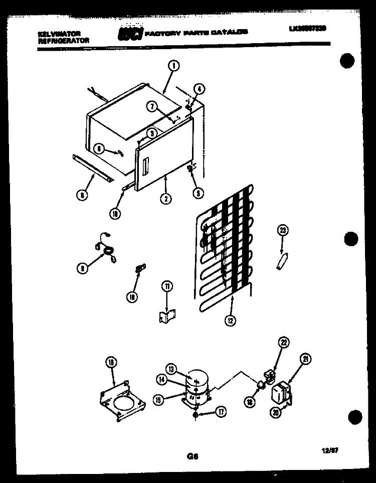 SYSTEM AND AUTOMATIC DEFROST PARTS Diagram and Parts List for SSX130EM0F  Kelvinator Refrigerator