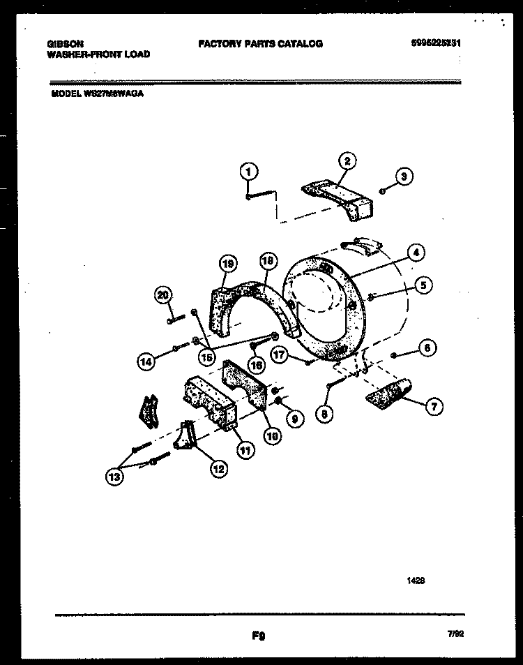 COUNTERWEIGHTS Diagram and Parts List for WS27M8WAGA  Gibson Washer