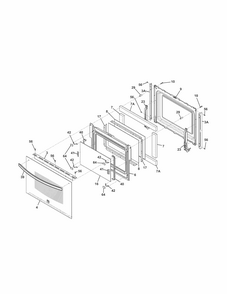 Door Diagram and Parts List for 79042519310  Kenmore Range