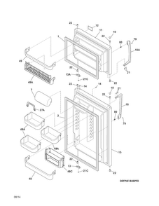 Doors Diagram and Parts List for FPHI2188PF4  Frigidaire Refrigerator